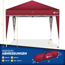 tillvex Pavillon 3x3m wasserdicht Rot | Pop-Up Faltpavillon hhenverstellbar | Gartenzelt UV Schutz 50+ | Partyzelt mit Tasche fr Garten