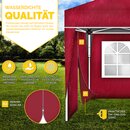 tillvex Pavillon 3x3m wasserdicht Rot - mit 2 Seitenteilen | Pop-Up Faltpavillon hhenverstellbar | Gartenzelt UV Schutz 50+ | Partyzelt mit Tasche fr Garten