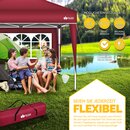 tillvex Pavillon 3x3m wasserdicht Rot - mit 2 Seitenteilen | Pop-Up Faltpavillon hhenverstellbar | Gartenzelt UV Schutz 50+ | Partyzelt mit Tasche fr Garten