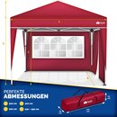 tillvex Pavillon 3x3m wasserdicht Rot - mit 2 Seitenteilen | Pop-Up Faltpavillon hhenverstellbar | Gartenzelt UV Schutz 50+ | Partyzelt mit Tasche fr Garten