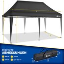 tillvex Pavillon 3x6m Anthrazit wasserdicht | Pop-Up Faltpavillon hhenverstellbar | Gartenzelt UV Schutz 50+ | Partyzelt mit Tasche fr Garten