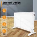 TRESKO Konvektor Heizung 600-1000 Watt Elektroheizung Wandheizung Glaskonvektor Heizkrper Wand Wei / 600 Watt