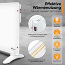 TRESKO Konvektor Heizung 600-1000 Watt Elektroheizung Wandheizung Glaskonvektor Heizkrper Wand Wei / 600 Watt