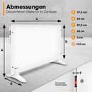 TRESKO Konvektor Heizung 600-1000 Watt Elektroheizung Wandheizung Glaskonvektor Heizkrper Wand Wei / 600 Watt