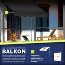 tillvex Klemmmarkise mit LED mit Handkurbel Balkon | Balkonmarkise ohne Bohren | Markise UV-bestndig & hhenverstellbar | Sonnenschutz wasserdicht
