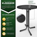 tillvex Gastro Stehtisch klappbar 70cm schwarz | Bistrotisch FERTIG MONTIERT | Klapptisch rund - wetterfester Partytisch | Gartentisch Indoor & Outdoor