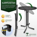 tillvex Gastro Stehtisch klappbar 70cm schwarz | Bistrotisch FERTIG MONTIERT | Klapptisch rund - wetterfester Partytisch | Gartentisch Indoor & Outdoor