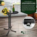 tillvex Gastro Stehtisch klappbar 70cm schwarz | Bistrotisch FERTIG MONTIERT | Klapptisch rund - wetterfester Partytisch | Gartentisch Indoor & Outdoor