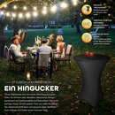 tillvex Gastro Stehtisch klappbar 70cm schwarz | Bistrotisch FERTIG MONTIERT | Klapptisch rund - wetterfester Partytisch | Gartentisch Indoor & Outdoor