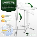 tillvex Gastro Stehtisch klappbar 70-80cm | Bistrotisch FERTIG MONTIERT | Klapptisch rund - wetterfester Partytisch | Gartentisch Indoor & Outdoor