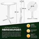 tillvex Gastro Stehtisch klappbar 70-80cm | Bistrotisch FERTIG MONTIERT | Klapptisch rund - wetterfester Partytisch | Gartentisch Indoor & Outdoor