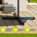 tillvex Alu Ampelschirm Navy-Blau LED Solar  350 cm mit Kurbel | Sonnenschirm mit An-/Ausschalter | Gartenschirm UV-Schutz Aluminium | Kurbelschirm mit Stnder Marktschirm wasserdicht