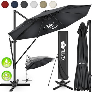 tillvex Premium Alu Sonnenschirm 330 cm + Abdeckung &...