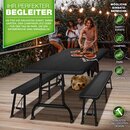 tillvex Bierzeltgarnitur Set schwarz Rattan klappbar Festzeltgarnitur Bierbankgarnitur