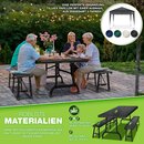 tillvex Bierzeltgarnitur Set schwarz Rattan klappbar Festzeltgarnitur Bierbankgarnitur