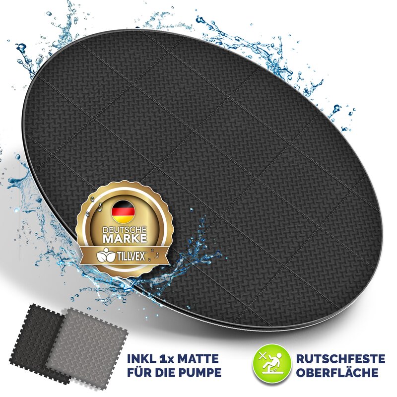 tillvex Whirlpool Unterlage rund 196 - 240 cm | Bodenmatte Poolunterlage Matte fr Outdoor Whirlpools | Thermo Bodenschutzmatte Pool Untergrund | Bodenschutz Bodenplatte schtzt & isoliert