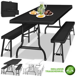tillvex Bierzeltgarnitur Set Kunststoff klappbar...
