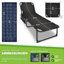 tillvex Campingbett klappbar Navyblau mit Tragetasche & Nackenkissen bis 280 kg | Campingliege Sonnenliege mit Polster | Feldbett Outdoor & Indoor | Klappbett Gstebett faltbar Garten Camping Festival Reise