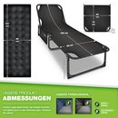 tillvex Campingbett klappbar Schwarz mit Seitentasche & Nackenkissen bis 280 kg | Campingliege Sonnenliege mit Polster | Feldbett Outdoor & Indoor | Klappbett Gstebett faltbar Garten Camping Festival Reise