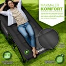 tillvex Campingbett klappbar mit Tragetasche bis 200 kg | Campingliege extra breit | Feldbett Karpfenliege fr Outdoor & Indoor | Klappbett Gstebett faltbar Garten Camping Angeln Festival Reise