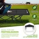 tillvex Campingbett klappbar mit Tragetasche bis 200 kg | Campingliege extra breit | Feldbett Karpfenliege fr Outdoor & Indoor | Klappbett Gstebett faltbar Garten Camping Angeln Festival Reise