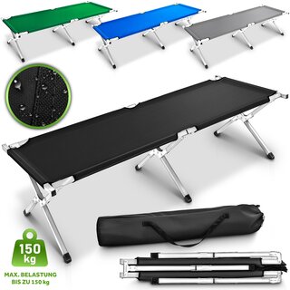 TRESKO Feldbett 210x90x42cm Campingbett XXL Bett Liege...